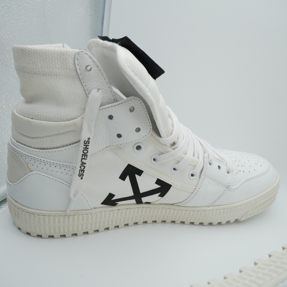 Off-White Off-Court 3.0 High Top Sneakers White Leather Mens Size 45 Made Italy - Picture 4 of 15